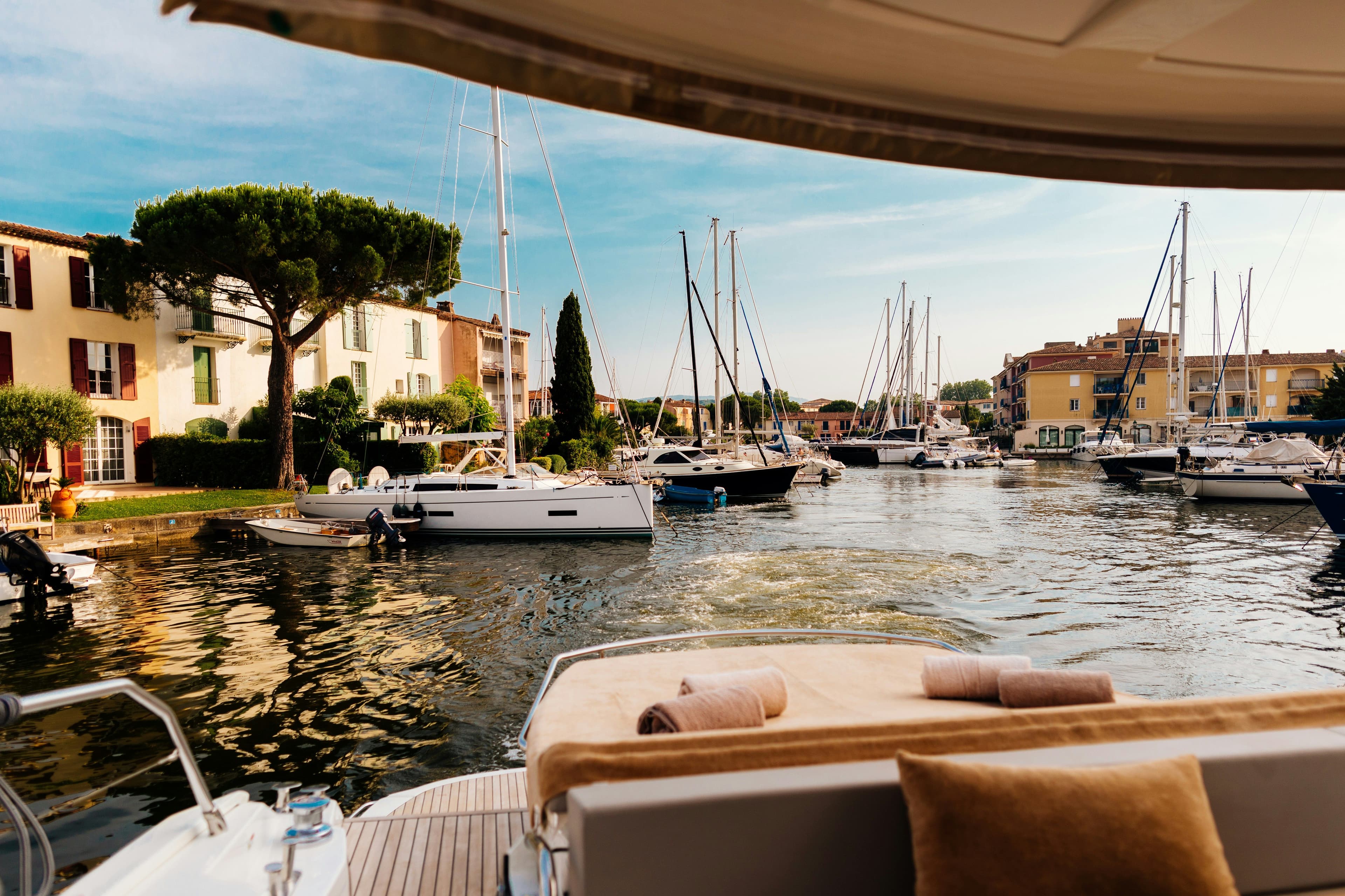 sailing through saint-tropez town