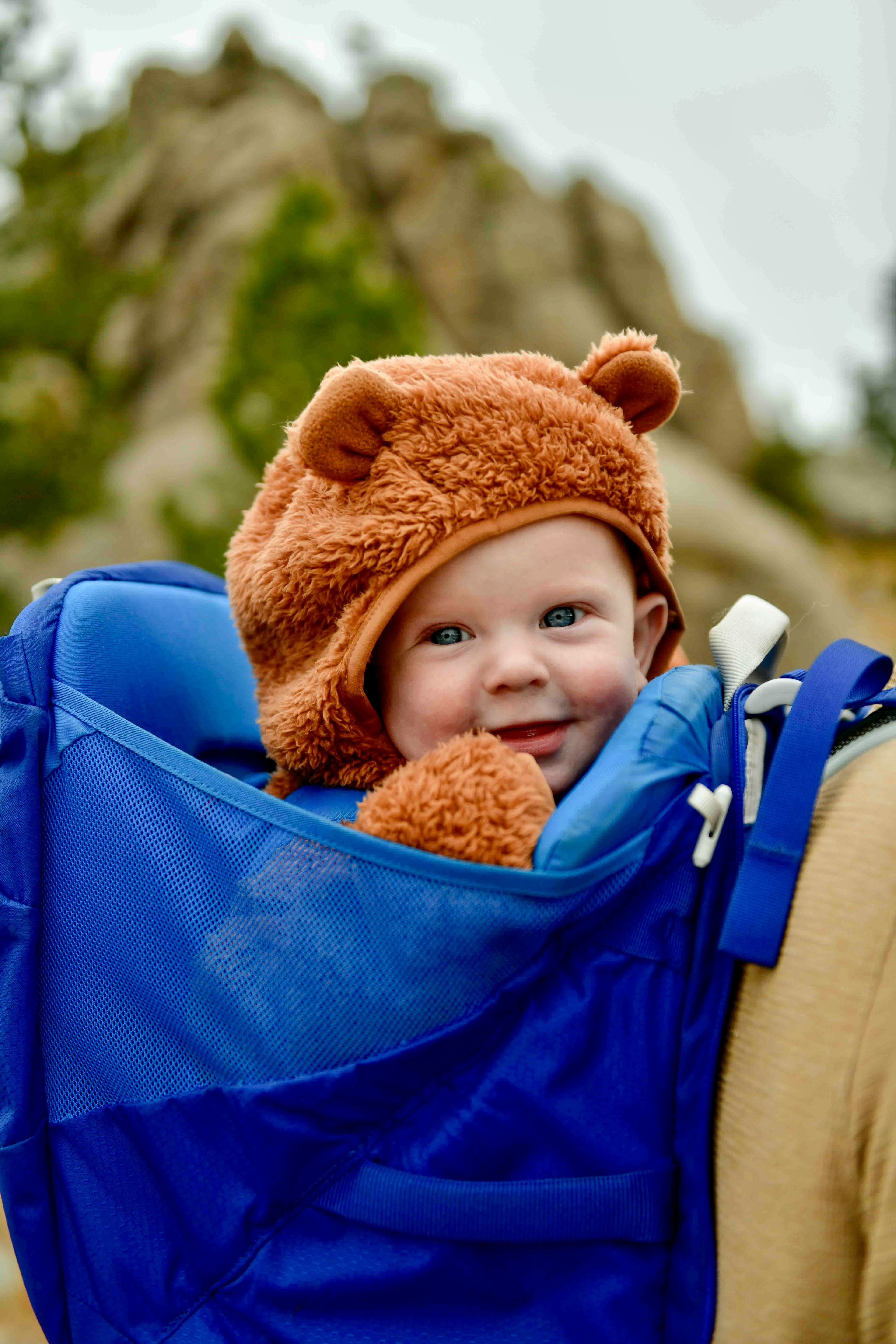 baby in backpack