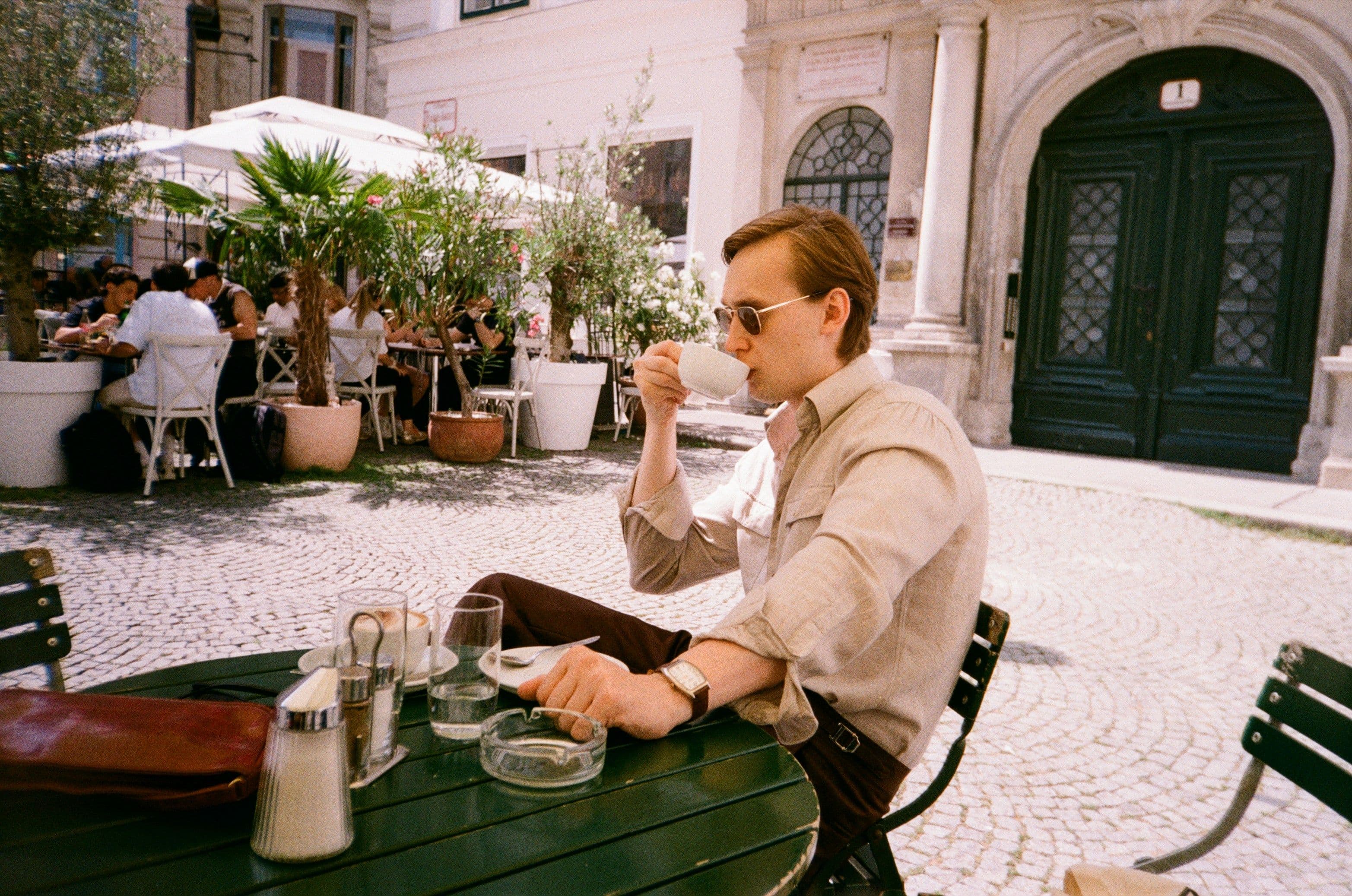 rome man drinking coffee