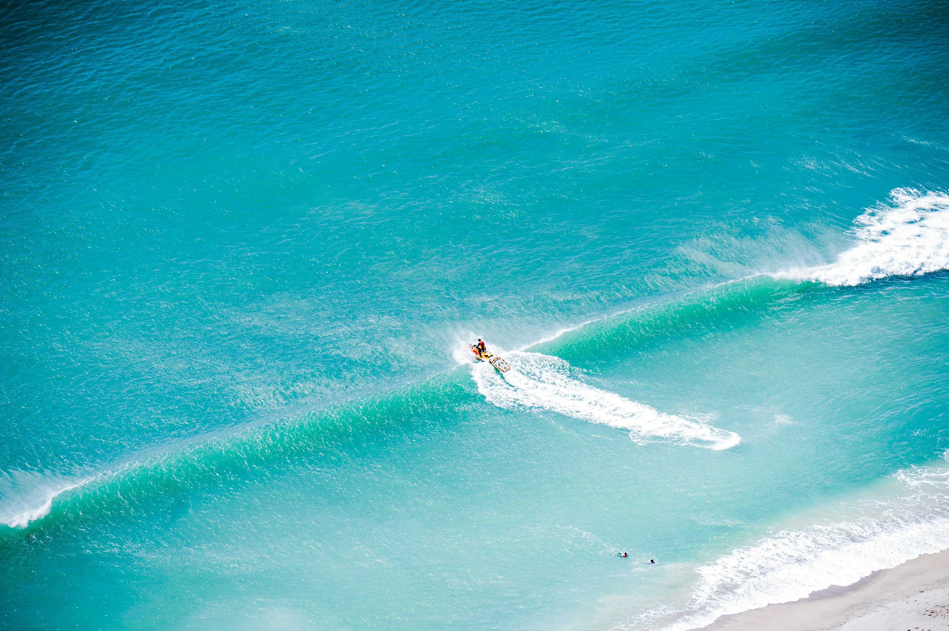clear blue water surfing