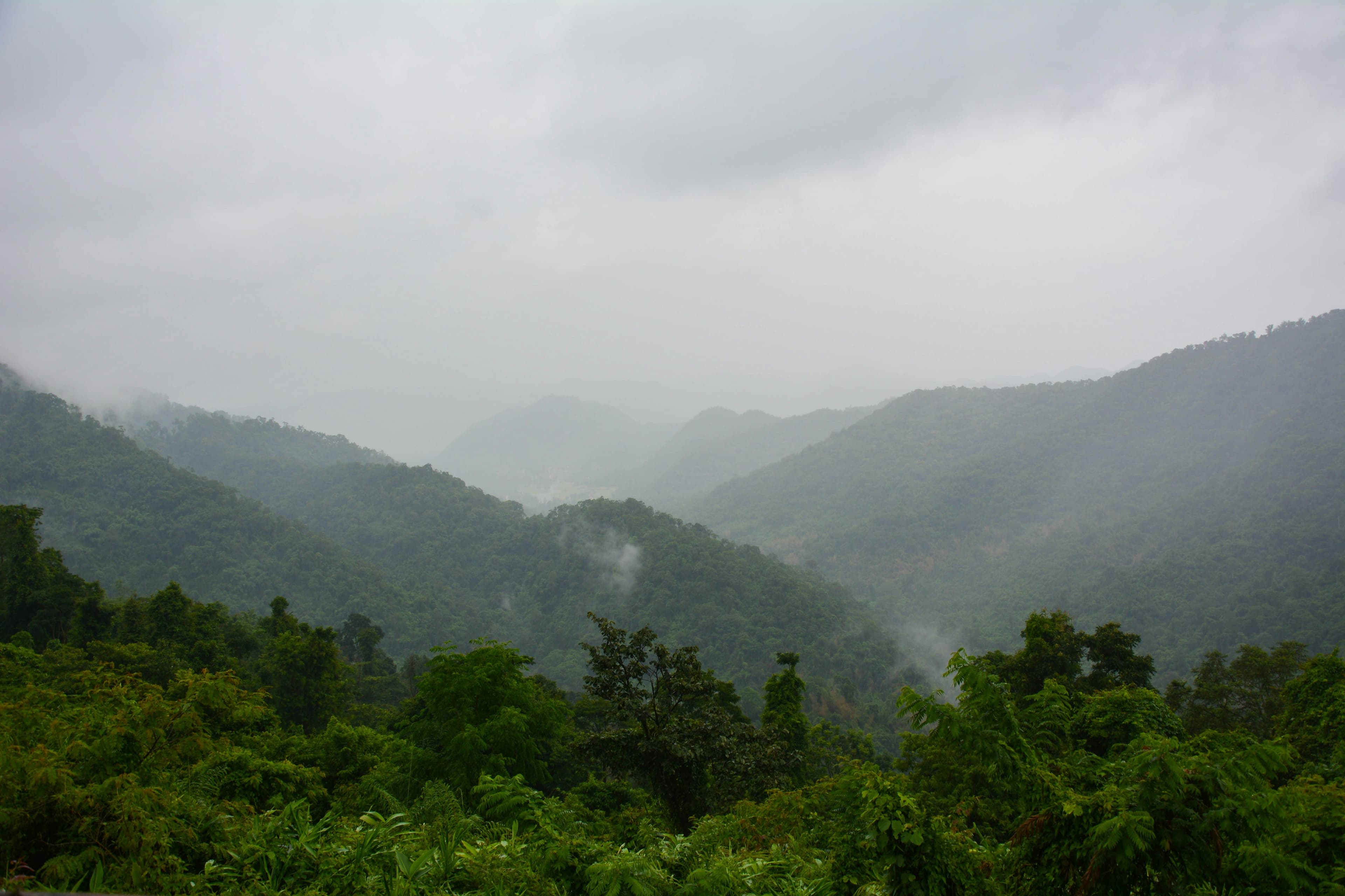 Rainy cloudy day in the mountains